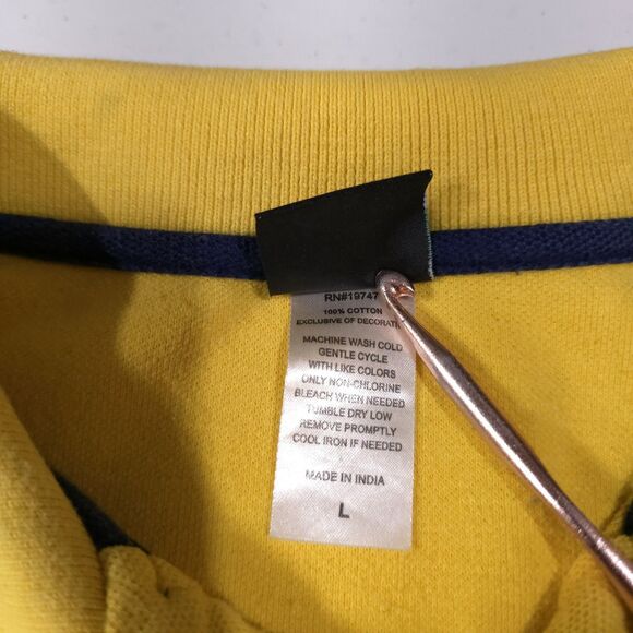 VTG Yellow Short Sleeve Polo Shirt Mens Lg Iguana Don Oversized Collared 90s 80s - Picture 10 of 11